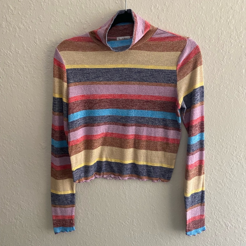 FREE PEOPLE | Love, Fire Striped Turtle Neck Top